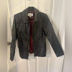 Genuine leather jacket light black worthington small jacket